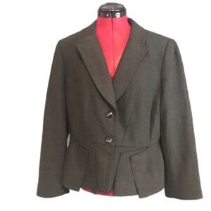 Antonio Melani Blazer Women’s Size 14 Black/Grey Long Sleeve Button Front